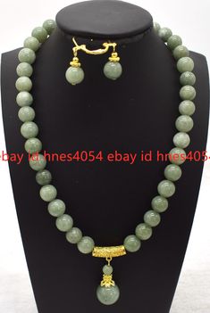 Product Description         Style: Necklace  Earring Set Size: 8mm Quantity:  1 Set length: 18 Inches Color: Green                            Clasp: -- Condition: New If you want to buy more , please contact us . Thanks ! &&&&: Sale the items does not include box.   Payment Policy&Shipping Policy We accept PayPal Please pay within 24 hours If no payment or contact is made with in 7 days item will be relisted. Thank YouPlease make sure the "Ship To" address you input in Paypal is correct.Items ar Gemstone Pendant Necklace, Gold Jewelry Stores, Jade Gemstone, Set Style, Pretty Bracelets, Gemstone Necklace Pendant, Hand Jewelry, The Ship, Green Jade