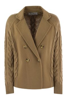 004 MAX MARA MICIO - WOOL AND CASHMERE CABAN Cashmere Fabric, Leather Cap, Cashmere Coat, Sweaters Knitwear, Emilio Pucci, Outerwear Coats, Denim Pant, Knitwear Women, Lapel Collar