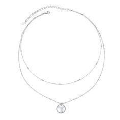 PRICES MAY VARY. Size: Multi Layer Choker Necklace, 13/15"+3" adjustable silver chain. You can wear it as a choker necklace or a normal necklace. Design: Clavicle Necklace with a full moon pendant, this dainty necklace is the perfect balance of simplicity and beauty! It is very suitable for both daily wear and party dress. Material: Both Pendant and Chain are made of Solid Sterling Silver. High polish rhodium plated. Nickel-free, Lead-free, Cadmium-free and Hypoallergenic, you may rest assured t Dainty Silver Clavicle Chain Necklace, Dainty Adjustable Silver Necklace, Silver Minimalist Clavicle Chain Charm Necklace, Minimalist Silver Charm Necklace With Clavicle Chain, Silver Clavicle Chain Necklace With Round Pendant, Silver Adjustable Dainty Necklace, Silver Chain Necklace With Adjustable Chain For Mother's Day, Adjustable Silver Dainty Necklace, Adjustable Silver Clavicle Chain Necklace