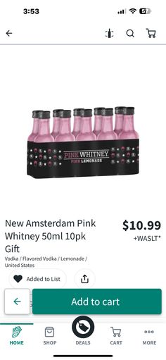 the pink bottle is on sale for $ 10, 99 and it's up to $