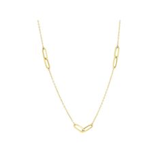 Accessorize in style with this Divine Gold 14k gold paper clip chain necklace. Click on this JEWELRY & WATCHES GUIDE to learn about fit, styles, materials and more! Accessorize in style with this Divine Gold 14k gold paper clip chain necklace. Click on this JEWELRY & WATCHES GUIDE to learn about fit, styles, materials and more! FEATURES Chain length: 18 in. Chain type: paper clip Clasp: lobster-claw Metal: 14k gold Plating: 14k gold Finish: polished Packaging: boxed Imported Nickel free Size: 16-18" ADJ. Gender: female. Age Group: adult. Formal Jewelry With Cable Chain And Rectangular Links, Formal Fine Jewelry Chain Necklace With Rectangular Links, Fine Jewelry Paperclip Chain Link Necklace, Fine Jewelry Paperclip Chain Necklace, Formal Paperclip Chain Necklace, Classic Gold Chain Jewelry In Paperclip Shape, Modern Gold Necklace With Paperclip Chain, Modern Gold Jewelry With Paperclip Chain, Minimalist Paperclip Chain Necklace For Formal Occasions