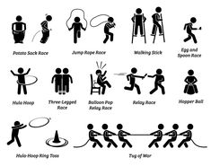 an image of stick figures doing different activities