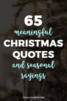 a christmas tree with the words 65 meaniful christmas quotes and seasonal sayings