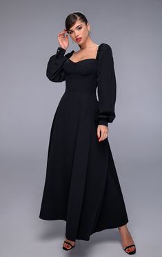 Fabric: Crepe Cotton 75%, Polyester 20%, Elastane 5% Puff sleeves Bustier bodice Midi Length Sleeve length: 70cm/ 27.5n Skirt length: 90cm/ 35.5in