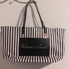 Victoria Secret Striped Bag Nwt. Trendy Victoria's Secret Large Capacity Shoulder Bag, Trendy Large Capacity Victoria's Secret Shoulder Bag, Trendy Large Capacity Victoria's Secret Bag, Trendy Large Capacity Shoulder Bag From Victoria's Secret, Trendy Victoria's Secret Bags For Daily Use, Victoria's Secret Black Pouch Bag, Victoria's Secret Rectangular Bag With Removable Pouch, Victoria's Secret Large Capacity Shopping Bag, Victoria's Secret Rectangular Travel Bag