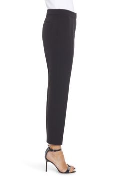 Staple work pants are cleanly tailored from a crisp fabric with plenty of stretch to keep you going through marathon days. Style Name:Anne Klein Slim Stretch Woven Pants. Style Number: 5883982. Pull-on 4-way Stretch Dress Pants For Work, Stretch Tapered Leg Dress Pants For Work, Full Length Stretch Workwear Pants, Workwear Bottoms With 4-way Stretch, Ankle-length, Full Length Elastane Work Pants, Straight Work Pants With 4-way Stretch, Workwear Straight Pants With 4-way Stretch, Full Length Elastane Work Pants For Workwear, Workwear 4-way Stretch Straight Pants