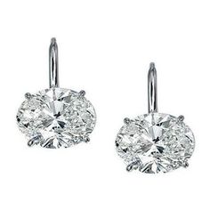 2 Carats Solitaire Oval Cut Diamond Drop Earring Gold White 14K | HarryChadEnt.com Gold Diamond Earrings Studs, Box Designs, Geode Earrings, Solitaire Earrings, Diamond Drop Earrings, Diamond Stud Earrings, Diamond Drops, Oval Cut Diamond, Diamond Stud