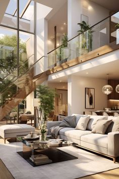 Large Open Plan Living Space with Skylights Mansion Living Room, Mansion Living, Light Furniture, Idea Bedroom, Interior Ceiling, Ceiling Wallpaper, Wallpaper Ceiling, Makeover Bedroom, Exterior Painting