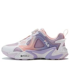 (GS) FILA Lifestyle Sneakers 'White Purple Pink' K15G321115QWP Light Sports Pink Fade-resistant Sneakers, Pink Fade-resistant Sneakers For Light Sports, Sporty Pink Fade-resistant Sneakers, Lifestyle Sneakers, Limited Edition Sneakers, Apparel Shop, Sports Sneakers, Sneakers White, Limited Edition