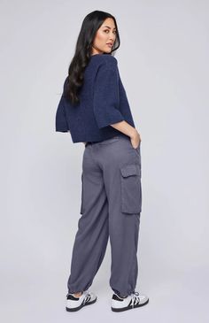 The Avery pant is made of tencel twill fabric that has been garment dyed to achieve a dimensional look and soft feel. Features include cargo pocket details and adjustable drawcords at the leg opening for styling versatility Gentle Fawn, Athleisure Tops, Pullover Cardigan, Long Midi Dress, Leggings Sale, Sleeveless Bodysuit, Cargo Pocket, Pantalon Cargo, Sweater Pants