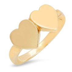 Style: Double Heart Signet Ring Metal: 14K Gold [Yellow Gold, Rose Gold or White Gold] Gold Double Heart Promise Ring, Adjustable Yellow Gold Stackable Rings For Valentine's Day, Adjustable Yellow Gold Rings For Valentine's Day, Gold Double Heart Ring For Valentine's Day, Adjustable Heart-shaped Stackable Yellow Gold Rings, Valentine's Day Gold Double Heart Ring, Gold Stackable Heart Promise Ring, Gold Stackable Heart Ring Promise, Gold Heart Shaped Stackable Rings Fine Jewelry