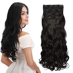 REECHO Hair Extensions Clip in Straight Curly Wavy 4 PCS Set Thick Hairpiece #REECHO Hair Extension Care, Hair Extensions Clip, Extensions Clip In, Extension Hair, Weave Hair, Extensions Hair, Black Tape