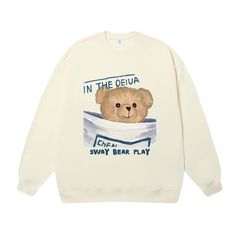 Teddy Bear Sweatshirt, Playful Colors, Bear Sweatshirt, Cuddly Teddy Bear, Warm Fabric, Free Socks, Winter Layering, Free Bracelet, Fashion App