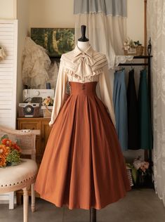 Elegant Old Fashioned Dresses, Cute Dresses Vintage, Outfits With Long Skirts, Cottagecore Outfits Aesthetic, Cottagecore Skirt, Balloon Skirt, Corset Skirt, Old Fashion Dresses, Dress And Jacket