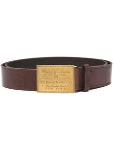 brown calf leather logo-engraved buckle buckle fastening adjustable fit Luxury Leather Belt Buckles With Antique Buckle, Luxury Leather Belt Buckle With Antique Detail, Classic Vintage Brown Belt Buckles With Antique Buckle, Classic Brown Belt With Brass Buckle, Designer Leather Belt Buckles With Brass Buckle, Designer Leather Belt Buckles With Brass, Designer Leather Belt Buckle With Brass, Brown Leather Belt Buckles With Logo Plaque, Classic Vintage Brown Belt With Brass Buckle