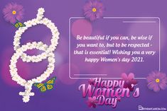 a woman's day greeting card with flowers