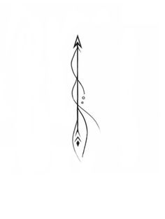 a black and white drawing of an arrow