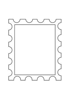 a black and white drawing of a square frame with scalloped edges on it