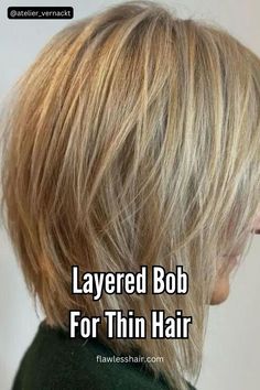 Layered Bob For Thin Hair Wedge Bob Haircut Medium, Flicky Layered Hair, Medium Length Bob Haircuts For Women, Medium Length Thinning Hair Styles, Medium Length Inverted Bob With Layers, Bob Layered Haircut Medium, Fine Flat Hair Haircuts Medium, Shoulder Length Hairstyles For Fine Hair, Sholder Length Ladies Haircut