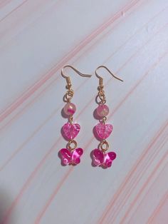 10 mm hooks hypoallergenic iron Trendy Dangle Heart Earrings With Ear Wire, Cute Dangle Heart Earrings With Ear Wire, Cute Heart Dangle Earrings With Ear Wire, Dainty Dangle Beaded Earrings With Ear Wire, Adjustable Dangle Heart Earrings, Adjustable Dangle Heart Earrings With Ear Wire, Valentine's Day Beaded Dangle Earrings, Pink Metal Beaded Drop Earrings, Pink Hypoallergenic Dangle Heart Earrings