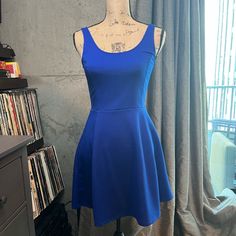 Besides Trying It On, This Is Too Tight On My Chest And I’ve Never Worn It! It’s A Size 8 From H&M And Fits Like A Small. 95% Polyester With 5% Elastic, So Does Have Some Stretch. Casual Fitted Royal Blue Mini Dress, Fitted Royal Blue Casual Mini Dress, Casual Royal Blue Fitted Mini Dress, Royal Blue Fitted Casual Mini Dress, Blue Sleeveless H&m Dresses, Fitted Blue H&m Dress, H&m Blue Mini Length Dresses, H&m Blue Sleeveless Dress, Chic Blue Dress By H&m