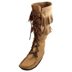 Womens Moccasin Boots, Native American Boots, Knee High Moccasins, Winter Moccasins, Mukluk Boots, Fringe Moccasin Boots, Native American Moccasins, Double Fringe, Fringe Moccasins