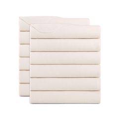 six white sheets stacked on top of each other