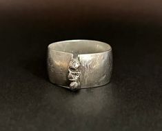 Size 7  Handcrafted sterling silver ring with recycled sterling sculptural elements. DM for custom sizing. Chunky Silver Jewellery, Sculptural Ring, Chunky Silver Rings, Mens Rings, Artisan Rings, Handcrafted Rings, Silver Engagement Rings, Jewellery Design, Men's Rings