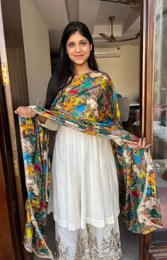 This banarasi chanderi dupatta with zari border is handmade to perfection . This is not only a combination of designer modern look with our traditions but also shows the hardwork done by people of different states of india. This  patola dupatta made by weavers with love and perfection depicts indian heritage.  Description: Length : 2.50 mtr Banarasi jackard chanderi dupatta with zari lace border  No need to wait.. Ready to Ship. These dupattas can be perfect return gifts \ return favours for all the occasions.  wedding gifts , return gifts ,  haldi favours , mehendi favours , baby shower gifts , wedding gifting , bridesmaid gifts , mothers day gifts , gifts for her , gifts for mum , gifts for wife , house warming gifts, karwachauth gifts , Diwali gift , gifts for women, bridal shower gifts Cheap Wedding Dupatta With Printed Border, Multicolor Chanderi Set With Sheer Dupatta, Traditional Multicolor Anarkali Set For Wedding, Multicolor Anarkali Set With Dupatta For Wedding, Multicolor Traditional Wear With Sheer Dupatta For Wedding, Wedding Multicolor Kurta With Dupatta, Multicolor Salwar Kameez With Sheer Dupatta, Multicolor Salwar Kameez For Wedding, Multicolor Salwar Kameez With Sheer Dupatta And Straight Kurta