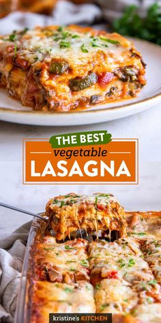 the best vegetable lasagna recipe is made with fresh vegetables and topped with cheese