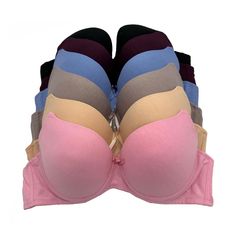 PRICES MAY VARY. Get 6 pcs pushup bras at one fixed price Standard USA Bra Size available Full Cup or Demi Bras As Picture Show , Comfortable at most affordable price Comfortable Gentle Push Up Padding with nice designs from our own designers Lace/Plain Design, Hand Wash for best care; Lots of styles to choose from, please check out our picture for details. You will get 6 pcs bras with 6 different colors as shown on image at one price. Underwired molded cup with full coverage or demi with Gentle Pushup Bras, Demi Bras, Nice Designs, Push Up Pads, Cute Bras, Lounge Lingerie, Everyday Bra, Plain Design, A B C