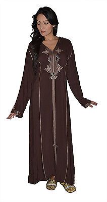 Great Shopping Caftan Kaftan Handmade Djellaba Jellaba Abaya Blouse African Moroccan Large, Women's Dresses African Kaftan, Moroccan Women, Moroccan Dress, Moroccan Caftan, Islamic Clothing, Calvin Klein Women, Shift Dress, Dark Brown, Cold Shoulder Dress