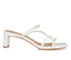 Treat your feet to a fresh style with the Rianne by Journee Collection. With twisted tubular straps and a half block heel, you'll have just the right amount of pizzazz. This slip-on sandal is finished with a padded footbed and soft vegan leather. Vegan leather upper,Slip-On Silhouette,Approx. 2 1/2 inch heel,Open toe,Cushioned footbed for added comfort,Durable manmade outsole | Women's Journee Collection Rianne Dress Sandals in White Size 10 Medium Spring Toe Loop Sandals With Wrapped Heel, Chic Toe Loop Heels For Spring, Summer Toe Loop Heels With Padded Heel, Chic Spring Toe Loop Heels, Summer Heels With Heel Strap And Toe Loop, Summer Toe Loop Heels With Heel Strap, Summer Sandals With Padded Heel And Toe Loop, Summer Toe Loop Sandals With Padded Heel, Shoe Carnival