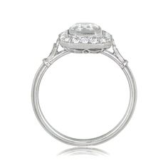 Asscher Cut Diamond Ring Fine Jewelry Asscher Cut Halo Ring In Platinum, Timeless Asscher Cut Diamond Ring With Halo Setting, Fine Jewelry Platinum Halo Ring With Asscher Cut, Luxury Halo Ring With Asscher Cut, Cushion Cut Platinum Halo Ring With Center Stone, Asscher Cut Platinum Halo Ring, Fine Jewelry, Platinum Cushion Cut Halo Ring With Center Stone, Asscher Cut Halo Diamond Ring, Platinum Halo Ring With Cushion Cut Center Stone