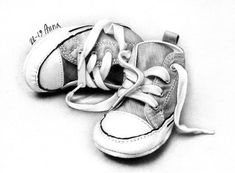 a drawing of a pair of baby shoes