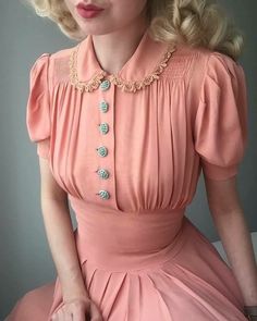 LABIA Pink Swing Dress, Vestidos Retro