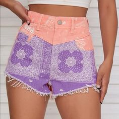 Brand New, High Waisted, Super Cute, Never Worn, They Are Really Nice But They Are Too Big For Me, Comes From A Smoke And Pet Free Home -If You Have Any Questions Please Let Me Know!! -Open To Any Bundles Or Offers!! Fitted High Waist Purple Shorts, Trendy Purple Beach Bottoms, Purple Fitted Shorts For Summer, Fitted Purple Summer Shorts, Fitted Purple Shorts For Summer, Fitted Purple Shorts For The Beach, Fitted Purple Beach Shorts, Fitted Purple Shorts For Beach, Lavender Cotton Shorts For Spring