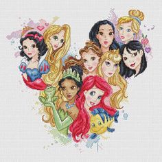 the disney princesses cross stitch pattern