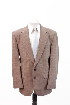 Men's Blazer / Vintage Brown Plaid Jacket by John Blair / Size 42 Medium Large Mens Sport Coat, Sport Coats, Brown Plaid, Plaid Jacket, Vintage Brown, Sport Coat, Plaid Pattern, Men's Blazer, Light Brown