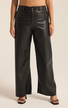 Step into effortless style with these high-rise, full-length pants crafted from midweight faux leather. Featuring a zip fly with button closure and back pockets, they offer a perfect blend of edge and sophistication for any look. Z SUPPLY Women's Rilynn Faux Leather Pant, Black, Medium Leather Pant, White Floral Dress, Strapless Tops, Loungewear Sets, Top Graphic Tees, Faux Leather Pants, Party Tops, Fall Trends, Effortless Style