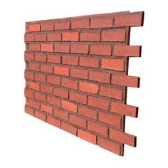 a red brick wall on a white background