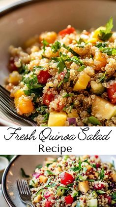 fresh quinoa salad recipe in a bowl