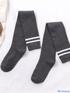 OrcaJump - Womens Classic Casual Plaid Knee High Socks - 1 Pair - Party Gift/Daily Wear Stretch Gray Cotton Socks, Casual Stretch Hosiery For School, Casual Winter School Stockings, Stretch Socks For School In Winter, Casual Winter Socks For School, Womens Lace Shorts, Large Size Womens Shoes, Striped Stockings, Elegant Pumps