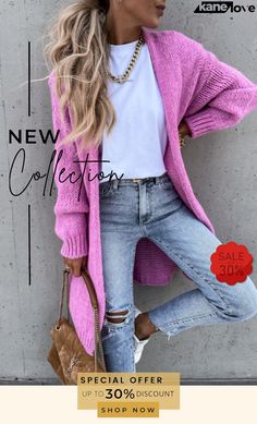 Fashion Long Sleeve Casual Simple Cardigan Simple Cardigan, Color Pick, Cardigan Tops, Chic Fashion, Long Sleeve Casual, Elevate Your Style, Ladies Tops Fashion, Chic Style, Your Style