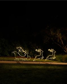 Let Santa and his reindeers enchant your evening holiday scene. Arrange on the lawn, patio, or walkway for an extra fun and festive touch to your display. Outdoor Santa, Realistic Christmas Trees, Santa North Pole, North Pole Express