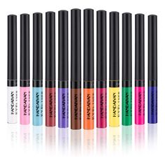 PRICES MAY VARY. MULTICOLOR GLITTER EYELINER: 12 different colors, ideal for Party, Cosmetic Show, Live Show, Prom Night, Dance Party, and Wedding Makeup. With unique package, would be the perfect gift to your friends, bestie, families. VIVID BRIGHT MATTE LIQUID EYELINERS SET: Uniquely lightweight, water-infused texture, it glides on effortlessly, and then dries down smoothly, making you be the eye-catcher in every occasion.Please do not blink eyes immediately after use, wait 2-3 minutes for it Color Eyeliner, Eyeliner Set, Waterproof Pen, Waterproof Eyeliner Pencil, Eye Pigments, Make Up Tools, Colored Eyeliner, Eyeliner Pencil, Long Lasting Makeup