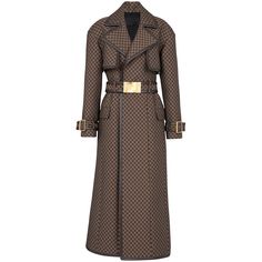 Sadie Long Sleeve Collared Monogram Jacquard Trench Coat - Hot fashionista Star Belt, Maze Pattern, Bright Color Dresses, High Neck Swimsuits, Cardigan Sweater Vest, Classic Trench Coat, Stil Elegant, Long Trench, Long Trench Coat