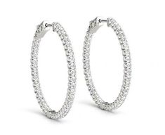 Round diamonds 1 carat hoop earring white gold 14k women earrings Bezel Set Diamond Earrings, Bracelet Tennis, Diamond Anniversary Rings, Diamond Earring, Bezel Set Diamond, Fine Jewelry Bracelets, Diamond Hoop Earrings, Quality Diamonds, Sparkle Diamonds