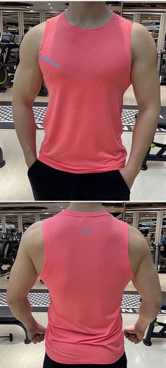 Round Neck Breathable Men’s Fitness Tank Top Mens Workout Tank Tops, Fitness Tank Top, Men's Workout, Men’s Fitness, Men's Fitness, Fitness Apparel, Mens Workout Clothes, Workout Hoodie, Workout Tanks