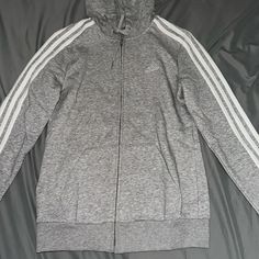 Women’s Size Xs Adidas Grey Hoodie -Brand Nwt! -Super Soft Can Ship Next Day! Hooded Track Jacket With Three Stripes For Fall, Adidas Track Jacket With Drawstring Hood, Adidas Long Sleeve Track Jacket With Drawstring Hood, White Three Stripes Branding Hoodie For Winter, White Three Stripes Hoodie For Winter, White Three Stripes Winter Hoodie, White Long Sleeve Hoodie With Three Stripes, Adidas Outerwear With Adjustable Hood Long Sleeve, Adidas Outerwear With Adjustable Hood